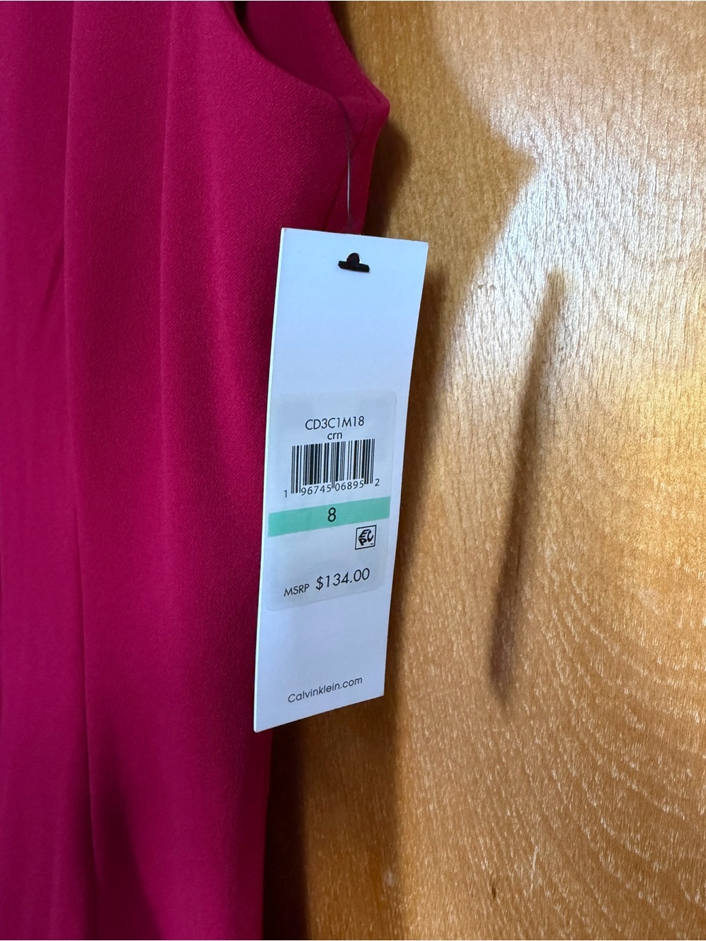 Calvin Klein Sleeveless Fit-and-Flare Dress in Berry Red - Picture 5 of 8